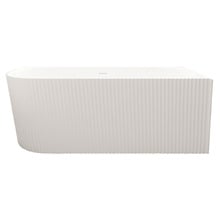 Salem Matte White Oval Acrylic Corner Bath with Overflow